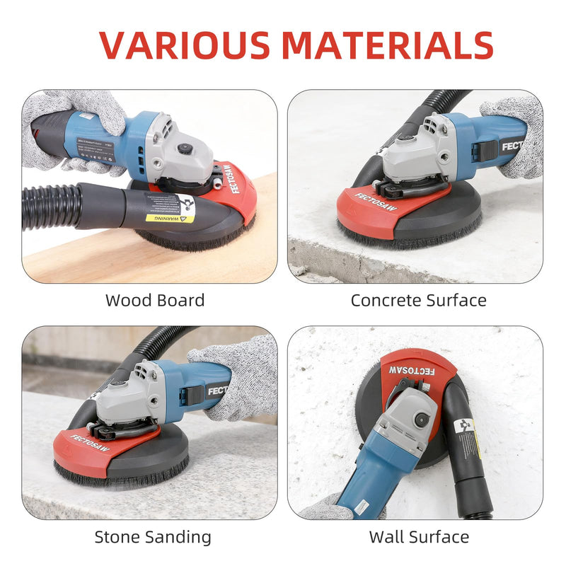 Dust Shroud for Angle Grinder with Diamond Grinding Cup Wheel, 4.5–5 Inch & 7 Inch, Universal Concrete Surface Grinding Tool for Marble and Granite (5-inch Dust Shroud + Grinding Wheel) 5-inch Dust Shroud + Grinding Wheel