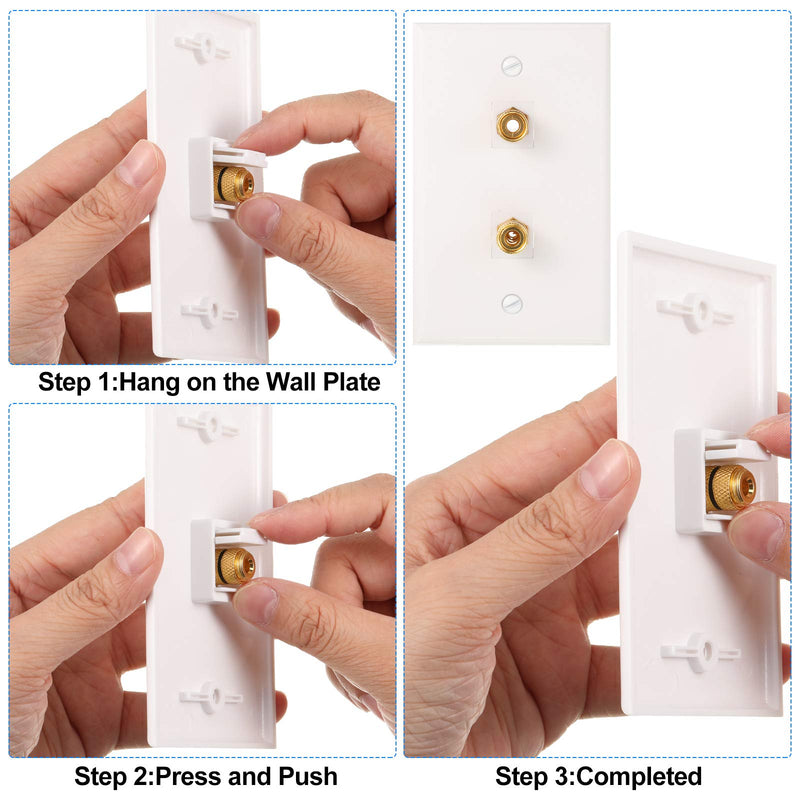 Weewooday 2 Pieces Pieces Banana Jack Binding Post Keystone Jack Insert, Black and Red Rings Audio Speaker Keystone Connector Screw Type Inline Coupler for Wall Plate Outlet Panel