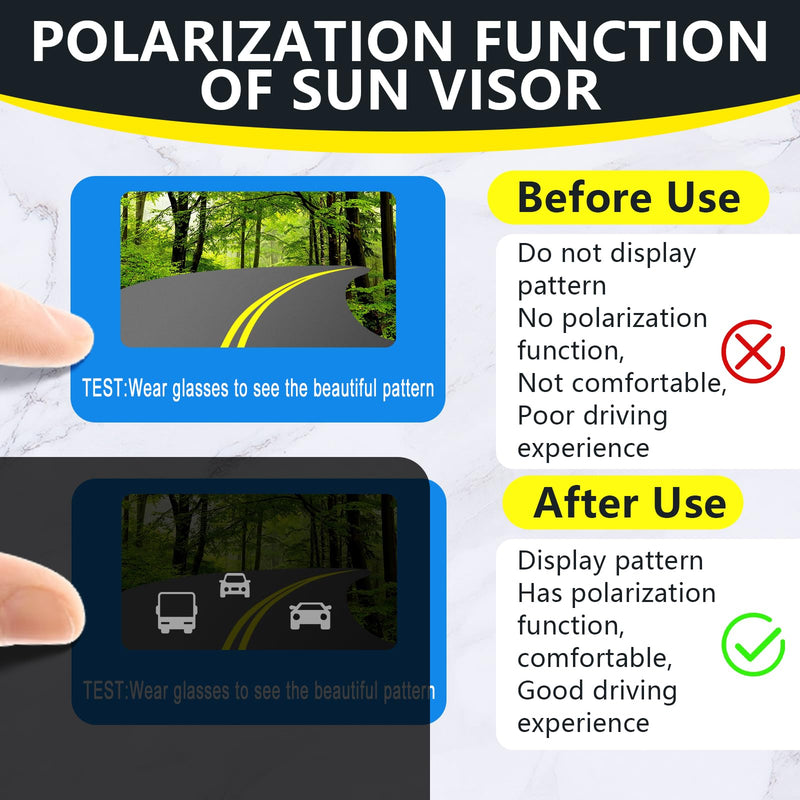 Sun Visor Extender for Car, Universal Sun Visor for Car Easy to Install, UV400 Anti-Glare Protects from Glare/UV Ray/Stray Light/Snow Blindness for Safe Driving, Clip on/Adjustable Angle