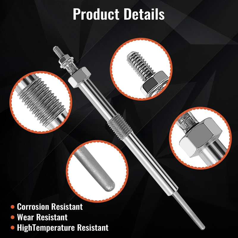 Ensun 12639701 Diesel Glow Plug (Pack of 8) - 4.85V - Dual Coils Fast Start - Compatible with - LMM LML LBZ Silverado Sierra Duramax 6.6L