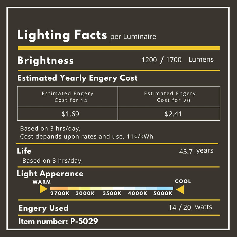 2 inch Round Bronze HO Downlight Luminaire, LED Recessed Light Fixtures Ceiling Lights, Dimmable 14-20W=125-175W,1200-1700 Lumens, CRI 90+, 5CCT Selectable 2700K|3000K|3500K|4100K|5000K Trim Round Bronze 2 inch HO