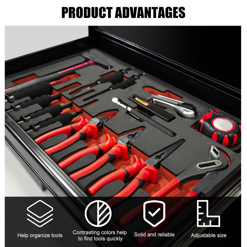 5 pcs Tool Box Foam 17.3x12x1 inch Tool Inserts for Cases Foam Sheets Box Organizer for Toolbox Cabinet Chest Drawer Storage Craft 15.75x11x0.98inch