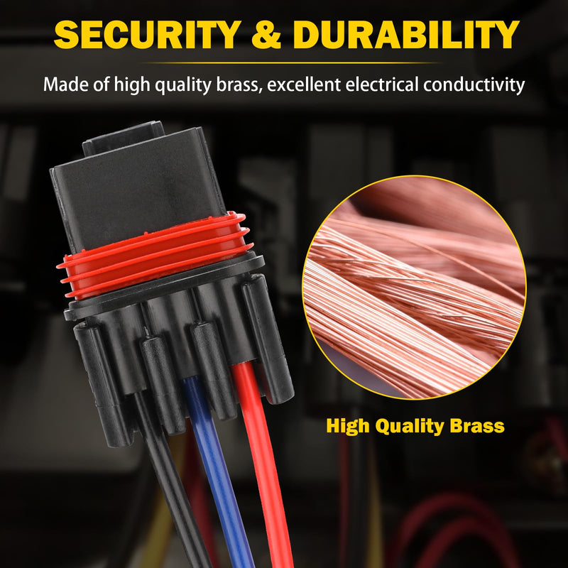 12Awg Pulse Power Plug Connector Pigtail Compatible with Polaris Ranger XP 1000 & RZR RS1 Pro & General 2018 2019 2020 2021 - Pulse Bar Wire Harness (3 pcs) 3 pcs
