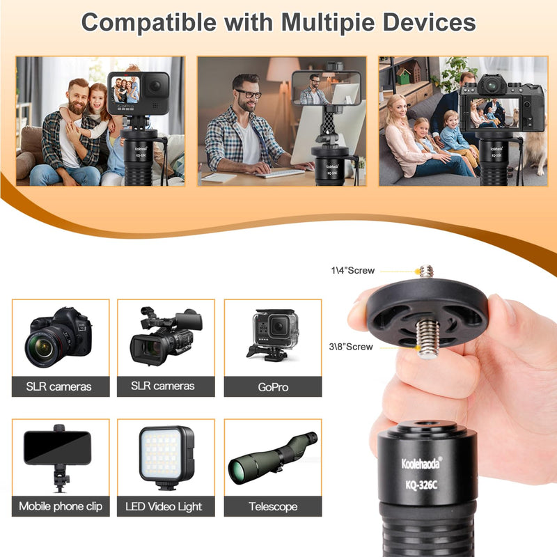 Koolehaoda Camera Monopod, 69 Inch Carbon Fiber Photography Monopod | Trave Telescopic Unipod Stick 32mm Tube 6 Section for Cameras Canon, Nikon & Sony Mirrorless & DSLR, Max Load 33lbs