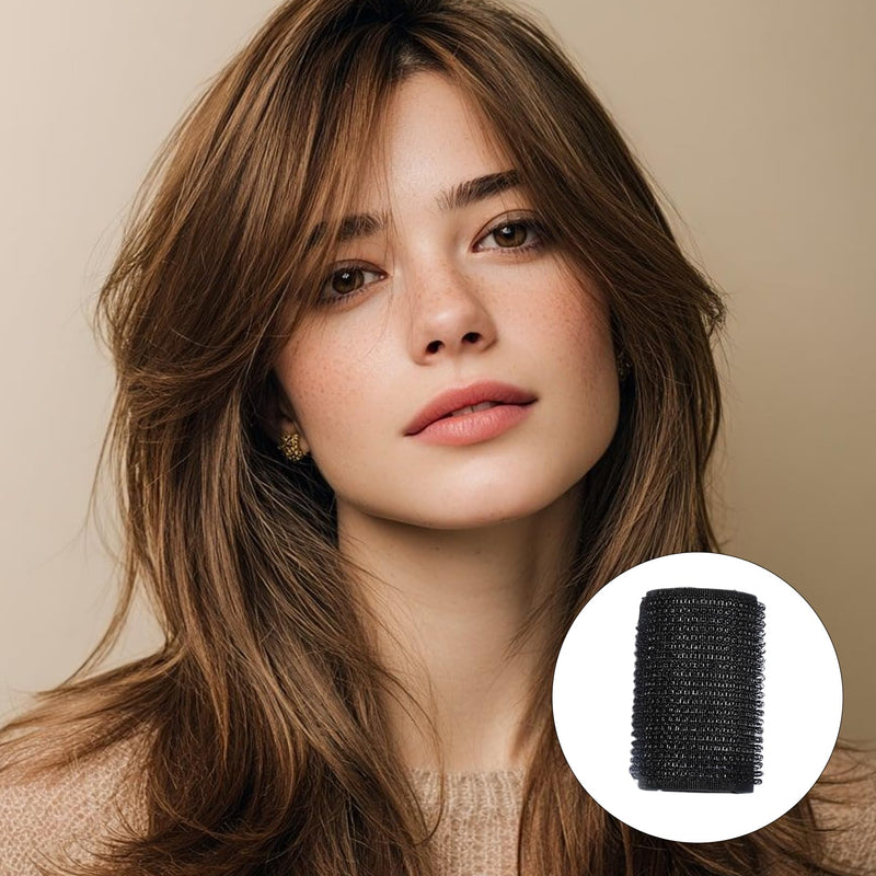 4 Pcs Hair Rollers Set,Black Hairs Large Rollers for Hair Volume,Hair Accessories for women,Heatless Self Grip Hairs Curlers,Hairroller Self-grip for Long,Medium and Short Hairs,Easy to Use (Black)