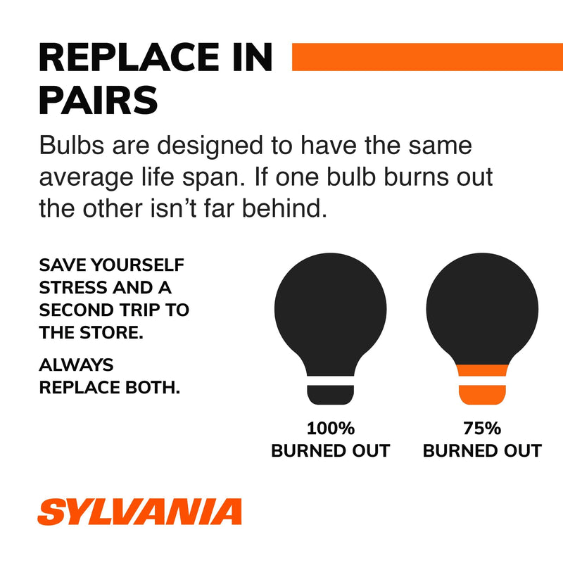 SYLVANIA - 7443 SilverStar Mini Bulb - Brighter and Whiter Light, Ideal for Daytime Running Lights (DRL) and Back-Up/Reverse Lights (Contains 2 Bulbs)