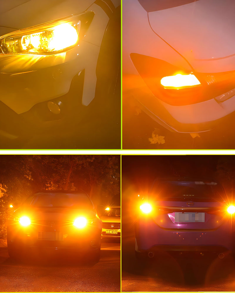 7440 LED Bulb Amber Yellow 4000 Lumens for Turn Signal Lights, CANBUS Error Free, with Built-in Resistor, Anti Hyper Flash 7440NA WY21W T20 7441 W21W Blinker Bulb Replacement (Pack of 2) 7440