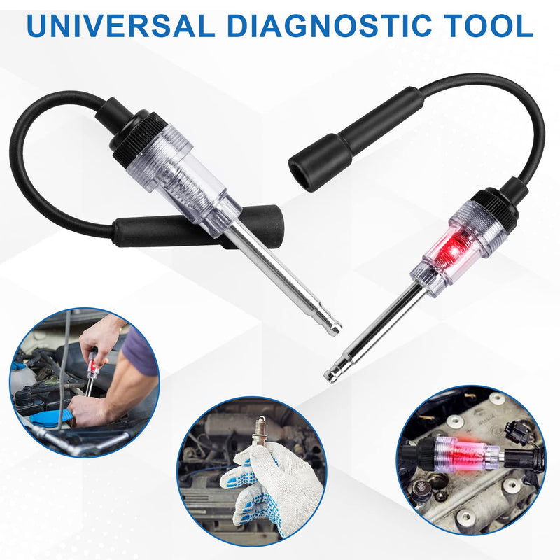 2PCS Inline Spark Plug Testers, Small Armature Diagnostic Detector Tool, Ignition Coil Tester for Engines for Automotive, Cars, Lawnmowers, Small & Big Internal/External Engines