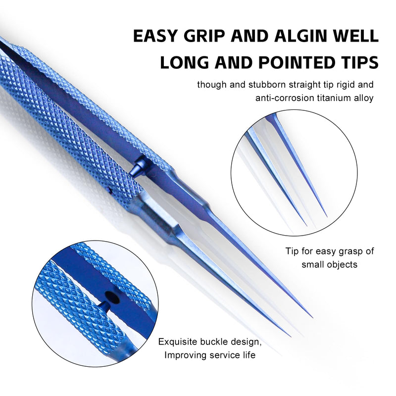 4.25'' Small Titanium Tweezers Sharp Fine Tip Tweezers Non-magnetic Micro Precision Tweezers for Soldering Electronics Work Jewelry Making