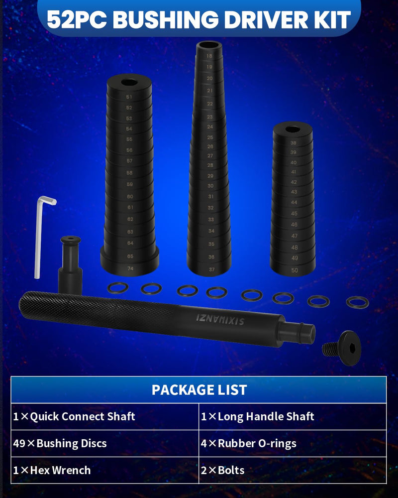 SIXIWANZI 52PCS Bushing Press Kit, Heavy Duty Bushing Bearing and Seal Driver Set