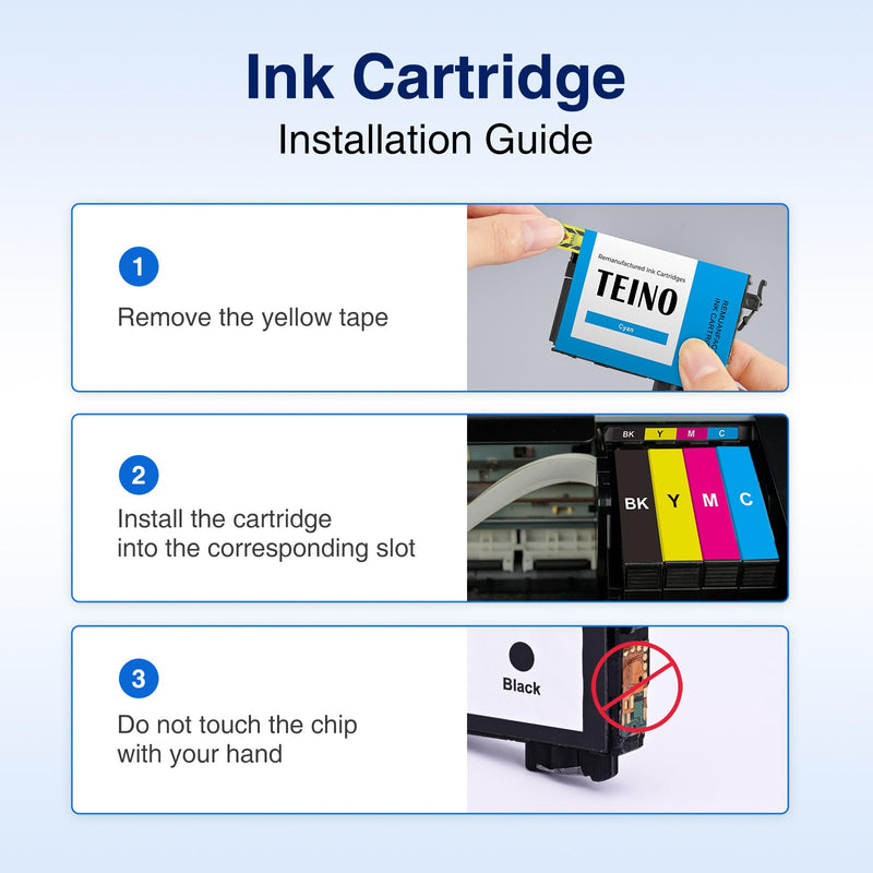 TEINO Remanufactured Ink Cartridge Replacement for Epson 232 Ink Cartridge | Works with Expression XP-4200 XP-4205 Workforce WF-2930 WF-2950 Printer (6 Pack Replacement for Epson 232XL High-Yield)