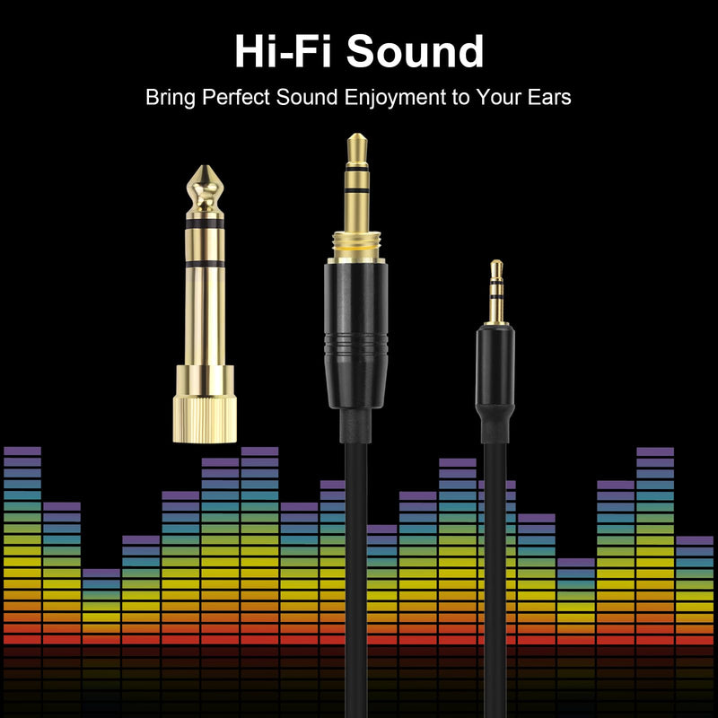 Replacement Extension Audio Cable 3.5mm Male and 6.35mm Adapter to 2.5mm Male Cord Compatible with HD598 HD558 HD518 HD598Cs HD599 HD569 HD579 Headphones (6ft-10ft)