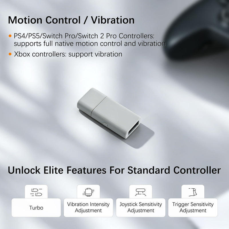 GuliKit Goku 2 Wireless Adapter for Switch 2 Pro/PS5/PS4/Xbox Controllers | Hyperlink 2 low latency.Works for Windows,Android,SteamOS,PS4,X box One/Series X/S,Switch1/2 Console,Mapping,Motion&Vibration