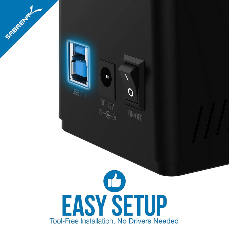 SABRENT USB 3.0 to SATA External Hard Drive Docking Station + Premium 3-Port Aluminum Mini USB 3.0 Hub