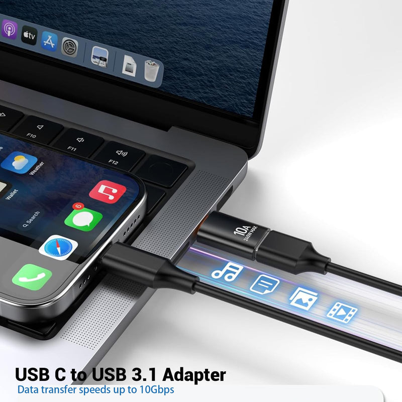 USB C to USB Adapter 10 Pack,Type C Male to USBA Female Adapter | 10Gbps High Speed Data Transfer,for MacBook Pro/Air,iPhone 17 16 Pro Max,Mac,iPad 10,Samsung Galaxy S26/S25/S24