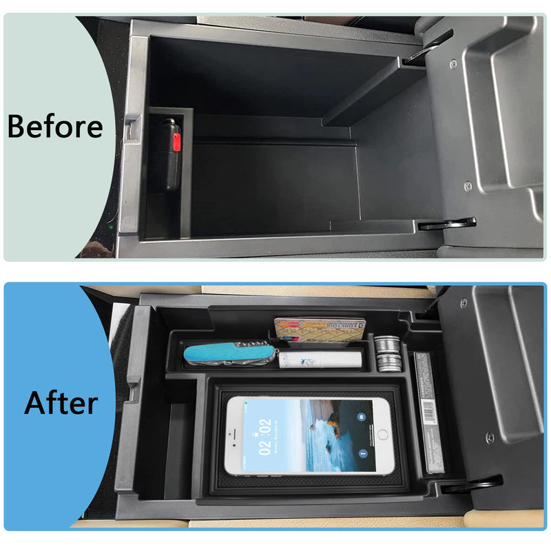 EDBETOS Center Console Organizer Tray Compatible with Nissan Pathfinder Accessories 2022 2023 2024 2025 R53 Interior Secondary Armrest Storage Glove Box Divider ABS Material, Black Trim