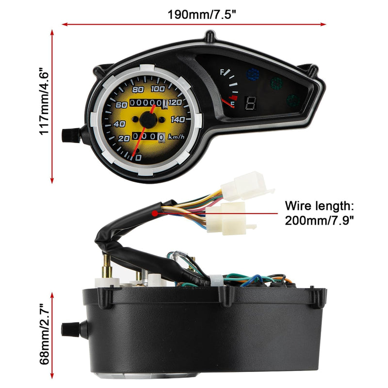 Speedometer for Hawk 250 - PSLER Motorcycle Speedometer Motorcycle Tachometer Dirt Bike Odometer Fuel Gauge for Hawk 250 Hawk 250CC,1 PCS