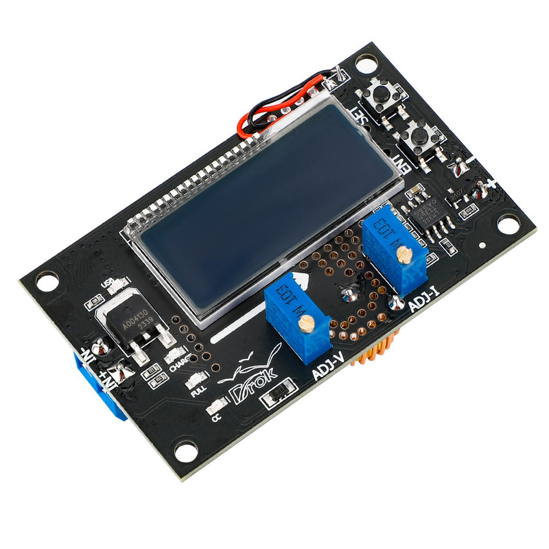 DROK DC Buck Converter Adjustable Voltage Regulator 12V 6V-32V to 1.5-32V 5A, LCD Screen Step Down Converter with USB Port and Protective Case Buck 6-32V to 1.5-32V