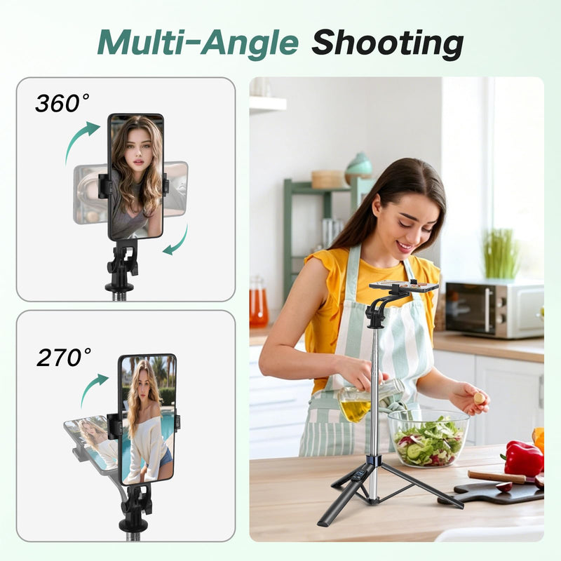 70 Inch Selfie Stick Tripod for iPhone with Remote,Extendable Selfie Stick for iPhone,Portable Travel Phone Tripod for Video Recording Live Streaming Black-A