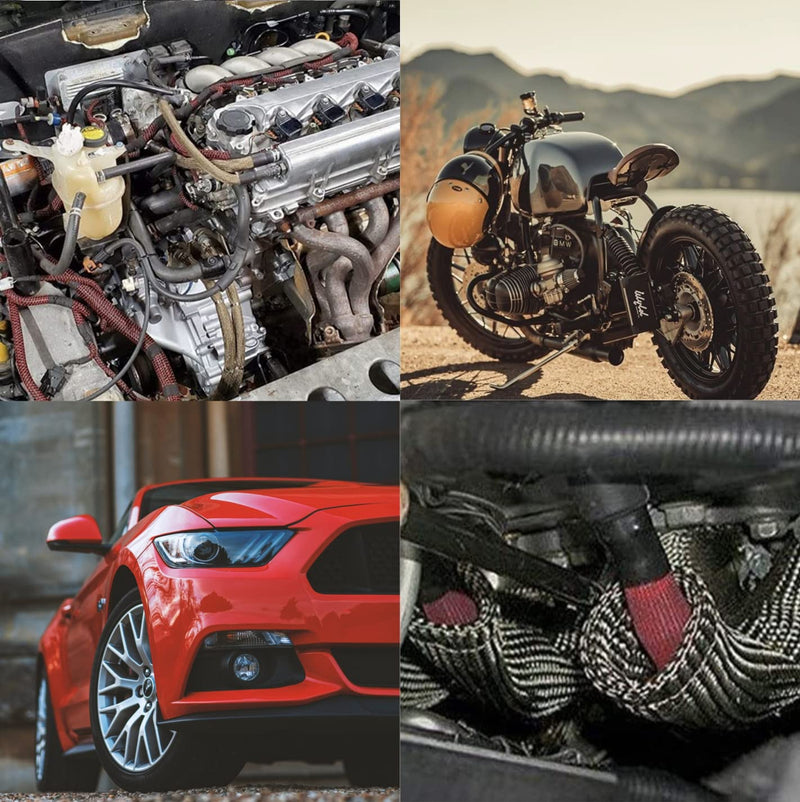 Heat Shield Sleeve Fuel Line Heat Shield Auto Hose Spark Plug Wire Cover Protectors Boots Roll 2500 Degree for Car&Auto Wire Loom Brake Cable (1" IDX10', Titanium) 1" IDX10'
