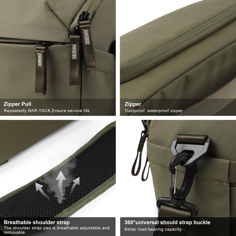 Camera Bag Crossbody Waterproof Sling Purse Case Small Photography Shoulder Messenger Bag Backpack with Tripod Holder for DSLR SLR Mirrorless Camera Green