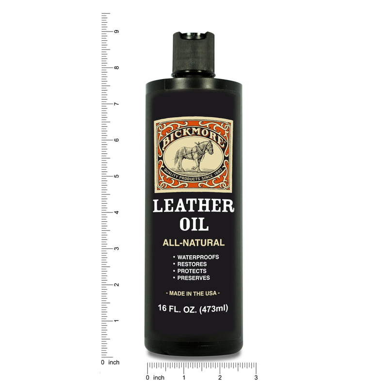 Bickmore Leather Oil Leather Conditioner 16oz | Waterproofs, Protects, and Restores Boots, Jackets, Auto, Furniture, and All Leather Goods | Made in The USA 16 oz