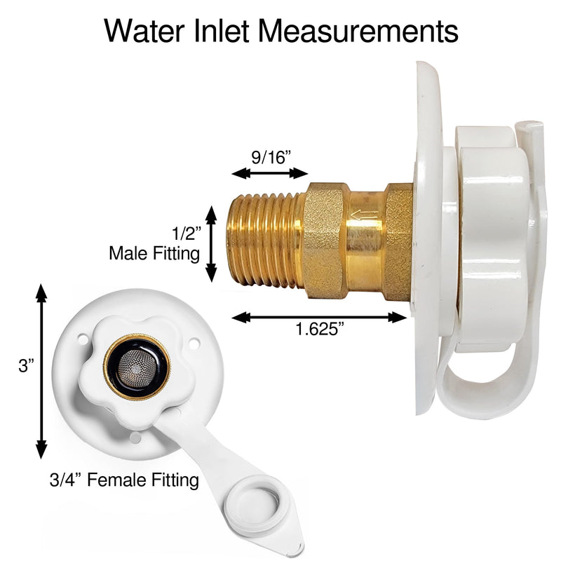 RV Water Inlet Connection. RV City Water Inlet With Check Valve. Inlet Hose Connector. Hose Flange Hookup For RV Camper (white). White