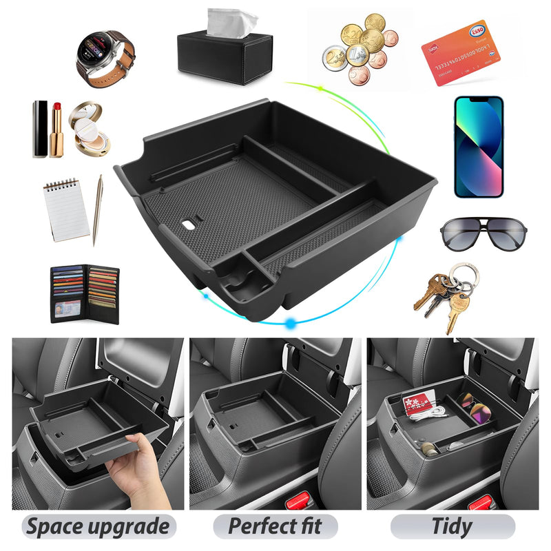 SKTU for 2025 2026 Kia Carnival Center Console Organizer for 2025 2026 Kia Carnival (LX/LXS/EX/SX/SX Prestige) Console Tray Kia Carnival 2025 2026 Accessories Armrest Storage Box with Coins Holder for 2025+ Carnival
