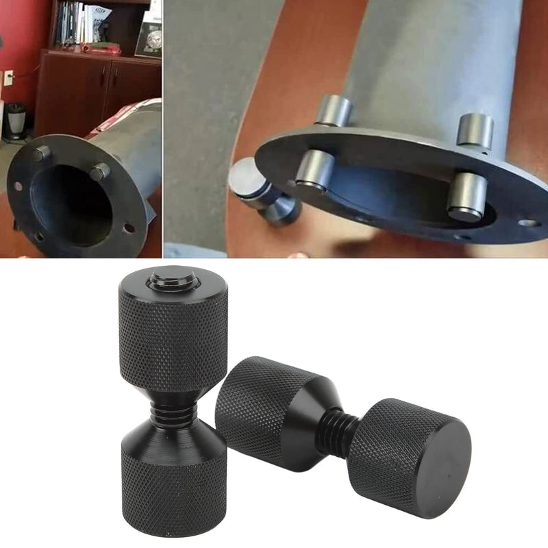 Two Hole Pins Set, Pack of 2 Black Aluminium 2 Hole Flange Alignment Pin Dual Hole Pipe Flange Aligners Connection Alignment Pin Replacement for Car Ship Large Machinery