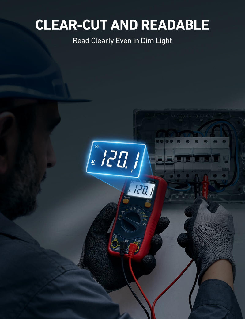 AstroAI Digital Multimeter, Voltmeter 1.5v/9v/12v Battery Voltage Tester Auto-Ranging/Ohmmeter/DMM with NCV Function, Accurately Measures Voltage Current Amp Resistance Capacitance