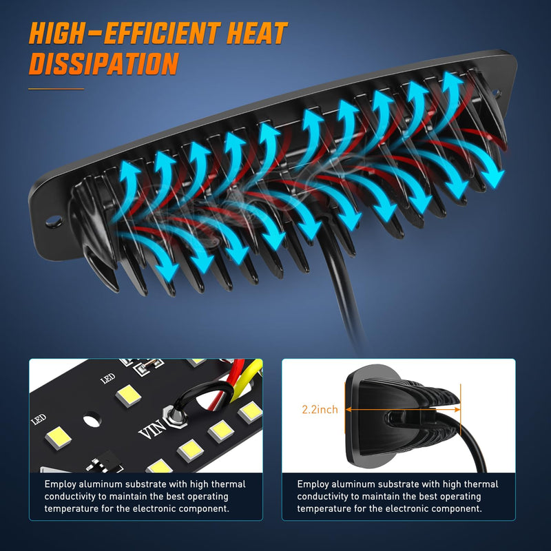 Nilight Flush Mount LED Pods 2PCS 6 Inch 60W LED Work Light Flood Spot Beam Combo Backup Driving Lights Fog Lamp Reverse Grill Mount Lighting for Offroad 4x4 Truck SUV 2Pcs 20LEDs LED Pods