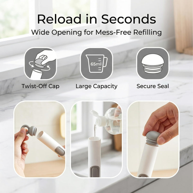 Li&Zhao Dish Brush with Soap Dispenser – Kitchen Sink Brush with Built-in Liquid Dispenser Wall Mount for Adjustable Angle Rotating, Heavy-Duty Dish Soap Brush for Sink, Stove, Cookware (2 Pack) Normal