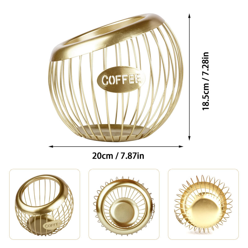 Stainless Steel Cup Coffee Basket pods holder Sturdy for Home or Office Kitchen Counter Organizer Espresso Capsule (GLOD) GLOD