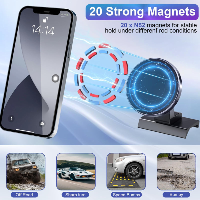 Upgraded Car Phone Holder for Toyota Tacoma 2016-2023, 3rd Gen Tacoma Dashboard Clip Cell Phone Cradles Phone Stand Fit for All Smartphone (1 Normal Phone Mount & 1 Magnetic Phone Mount Kits)