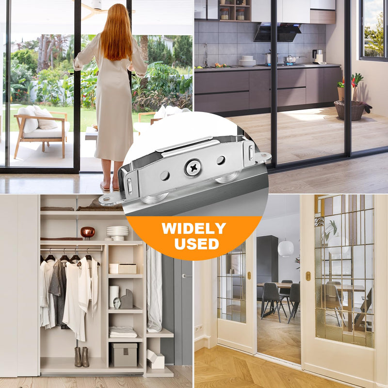 2 Pcs Sliding Patio Door Roller 304 Stainless Adjustable Sliding Door Wheel | Adjustable 304 stainless steel sliding door rollers, 300 lbs heavy load, replacement hardware for patio glass sliding doors