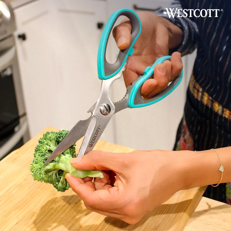 Westcott Titanium-Bonded Kitchen Shears 4pk, Durable and Versatile Scissors with Soft Handle for Precise Cutting, Ideal for Cooking 4-pack