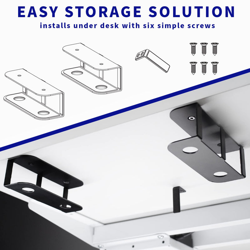 VIVO Universal Under Desk Laptop Storage Mount, Tablet Mounting Brackets, Under Table Hidden Docking Station Holder, Multimedia Device Bracket, 3 Parts, Mount-UDLS1
