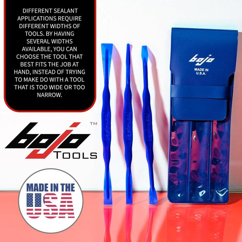 Bojo Tools - 3-Piece Plastic Sealant Smoothing Tool Kit in Pouch - Medium Duty 5-PACK