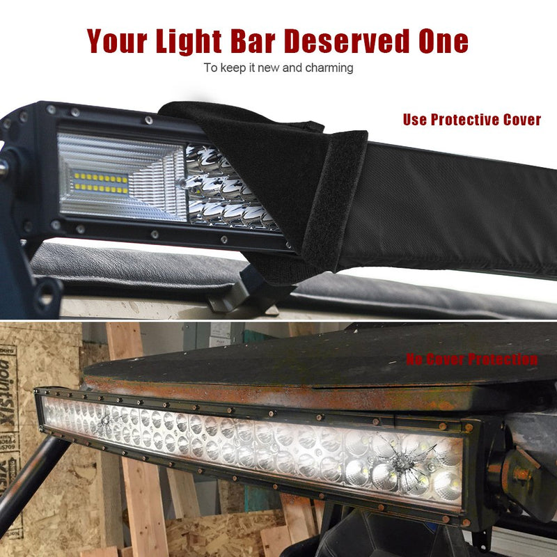 MICTUNING 52 inches Universal Straight and Curved LED Light Bar Cover - Water-Resistant, Windproof, Dustproof, Snowproof Scratch-Proof Protective Sleeve 52" Light Bar Cover