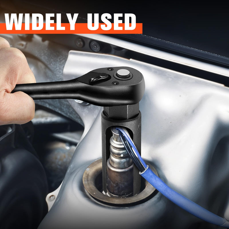 BLACKROBOT 3/8" Drive x 7/8" (22mm) Oxygen Sensor Socket CR-V Steel with Side Wire Cutout, O2 Sensor Remover and Installation, Tool for Vehicles, Car Repair Accessories