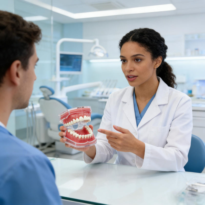 Standard Dental Demonstration, YOUYA DENTAL Teeth Model Teaching Model Study Tool Soft Gums Teaching Dental Mode with 28 Removable Teeth Red Gum-28 removable