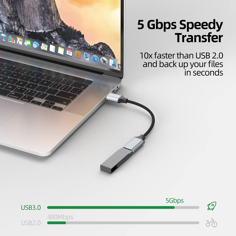 Short USB Extension Cable 6 inch 10 Pack, USB 3.0 Cable Extender Braided USB A Male to Female Compatible with USB Flash Drive, Printer, Camera, Mouse, Keyboard, Headset 0.5FT