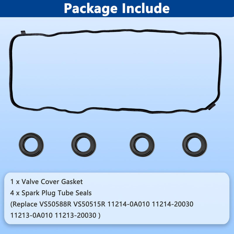 VS50741R Engine Valve Cover Gasket Set Kit for 2006-2015 Honda Civic HR-V, Acura ILX 1.8L 2.0L, 2006 2007 2008 2009 2010 2011 2012 2013 2014 2015 2016 2017