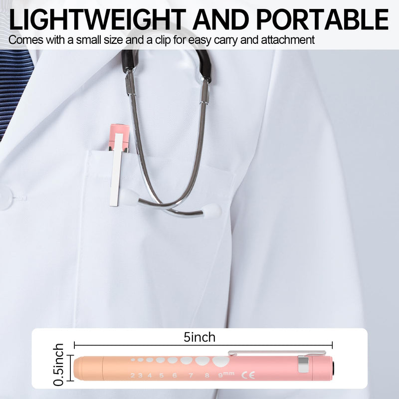 Rechargeable Pen Light for Nurses and Doctors – LED Medical Penlight with USB Charging, Dual Light Modes, Durable Clip – Ideal Gift for Graduation, Night Shift, Clinical Use – Orange Pink Gradient Pink orange gradient