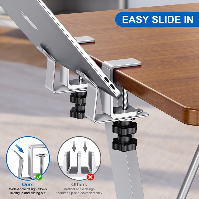 Vertical Laptop Stand, Adjustable Laptop Holder for Desk Side, fits All MacBook/Surface/Samsung/HP/Dell/Chrome Book (Silvery) Silver