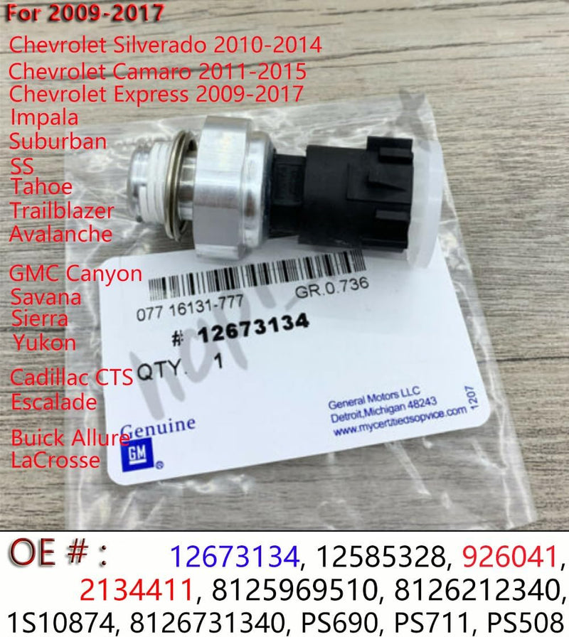 Oil Pressure Sensor Switch Sending Unit for Chevy Silverado Suburban Tahoe GMC Sierra Yukon Impala Pontiac G8,Avalanche,Camaro, for 2009-2020 GM LS (12673134, Oil Pressure Sensor) 12673134