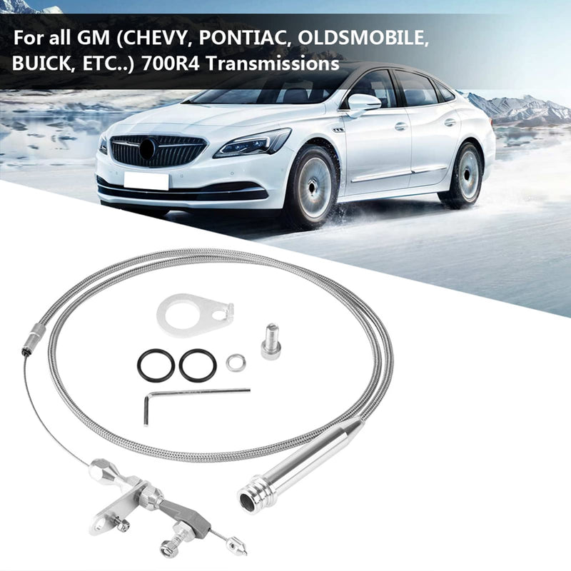 Transmission Detent Cable, 1.54m 60.6in Plastic Cable Detent Stainless Steel Braided Kickdown Cable Kick Down Transmissions 700r4 Kickdown Cable Detent Wiring Kit