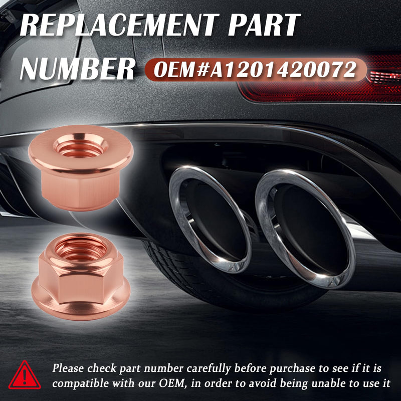 10PCS M8×1.25 Exhaust Manifold Gasket Nut,Professional Hexagonal Exhaust Nut Provide Good Sealing,Exhausts Manifold Kit Nuts for Exhausts System Replacement OEM#A1201420072