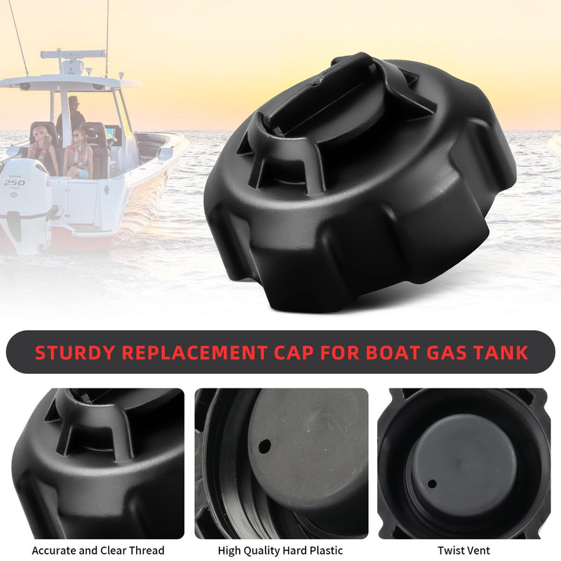 Manual Vent Gas Cap Compatible with Old Style Portable Boat Gas Tank, 621501-10 Gas Tank Cap Replacement Tempo Gas Tank Parts, Black
