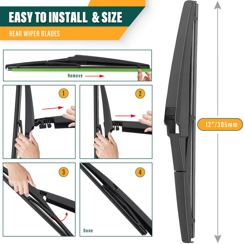 Windshield Wiper Blades Replacement for Hyundai Palisade 2020 2021 2022 2023 2024 2025,Original Equipment Replacement Front Rear Wiper Blade Set - 26" 20" 12" (Set of 3) 26"/20"/12" Hook